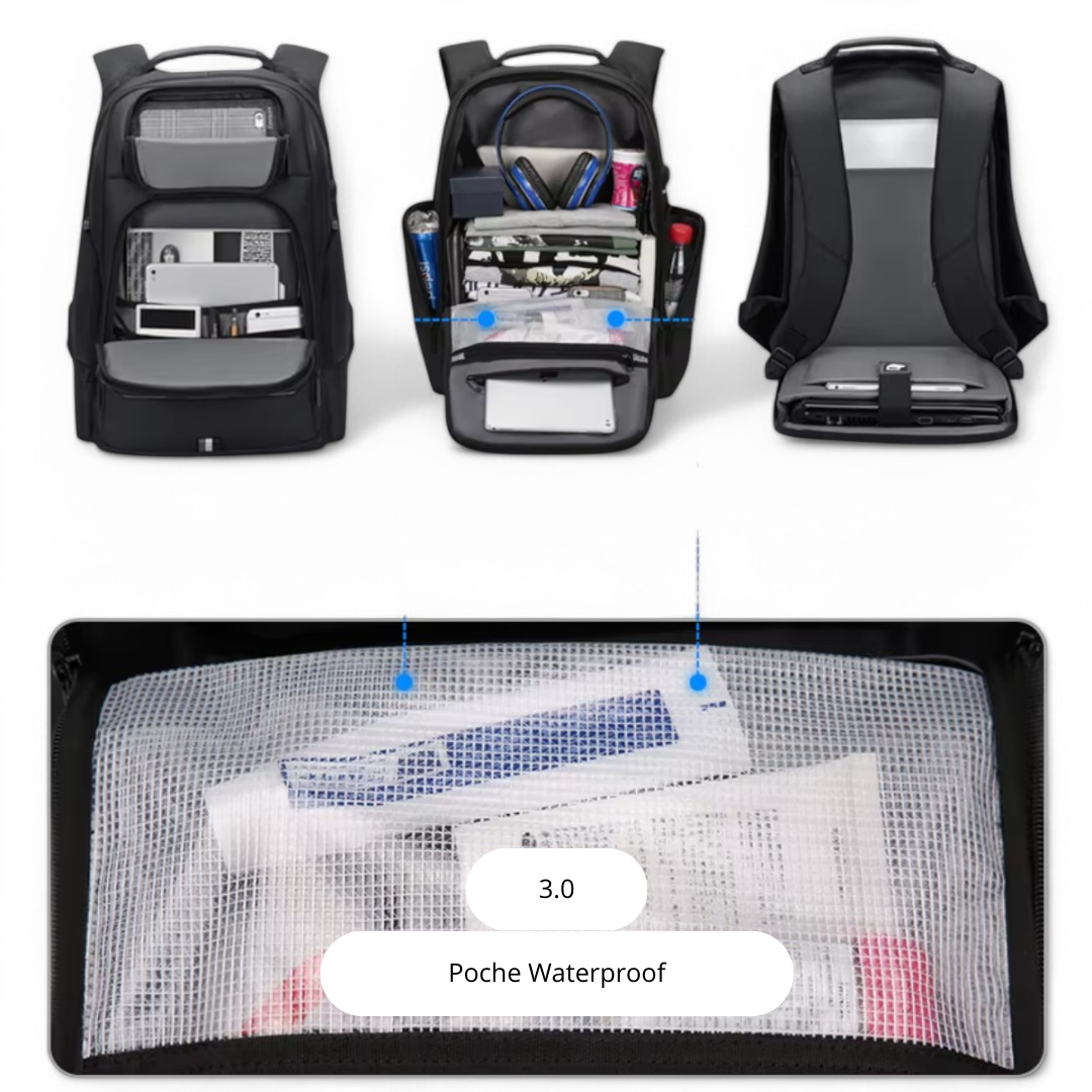 Mochila hombre gran capacidad 36-55L, portátil 15 pulgadas – Havresacs