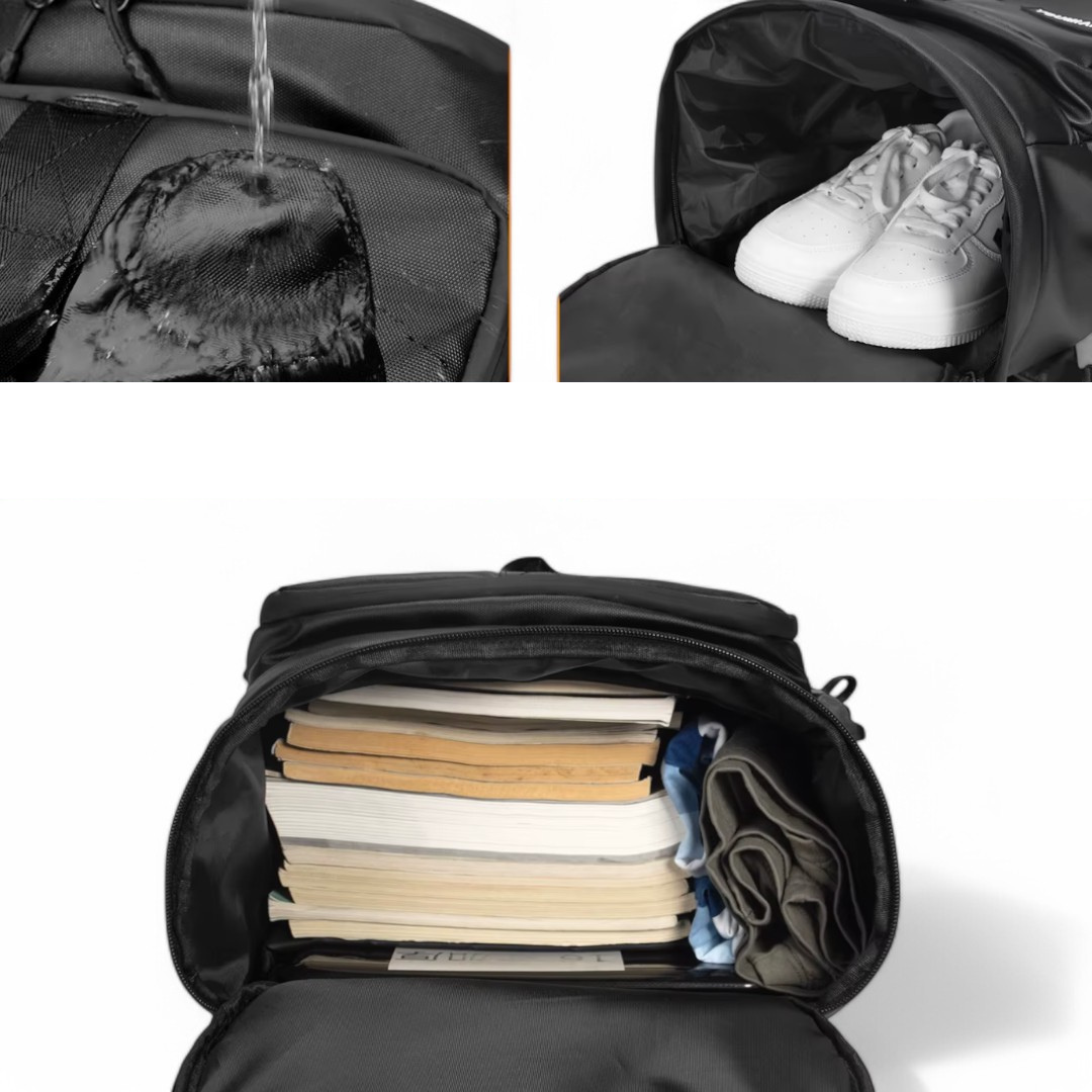 Mochila negra gran capacidad, impermeable de 40L - Havresacs