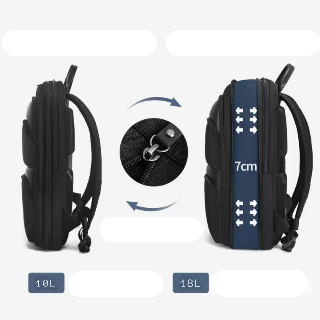 Mochila extensible negra de 25L para portátil 17" – Havresacs