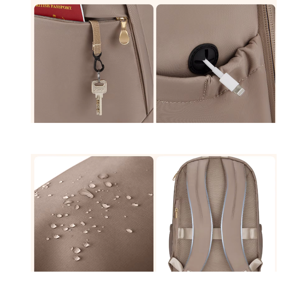 Mochila mujer de viaje 20L antirrobo con USB – Havresacs