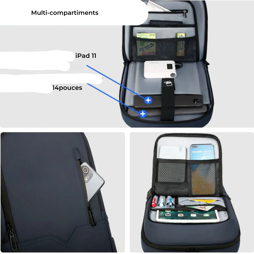 Mochila de viaje ultraligera con puerto USB – para portátil 15,6”