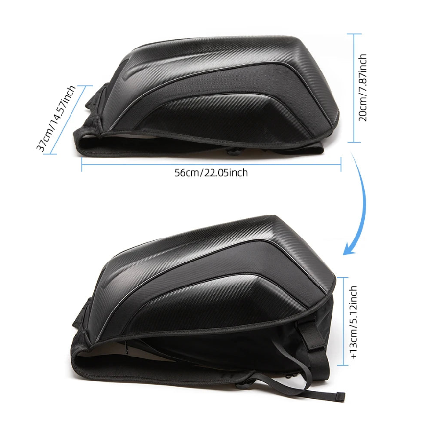 Mochila de moto negra de 30 L con carcasa rígida – Havresacs