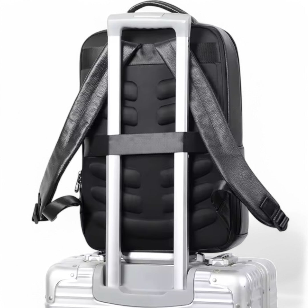 Mochila de cuero negro, urbana y elegante – Hombre/Mujer – Havresacs