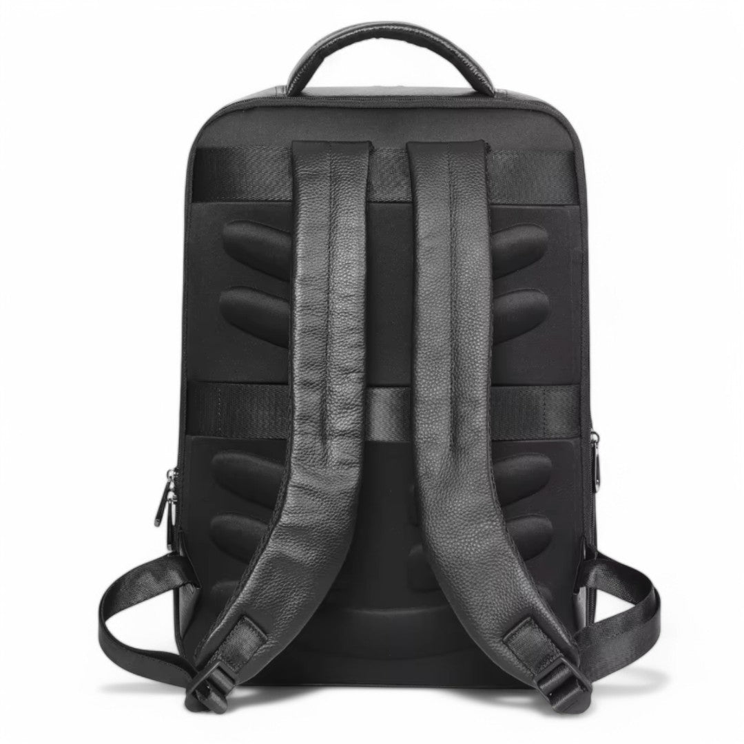 Mochila de cuero negro, urbana y elegante – Hombre/Mujer – Havresacs
