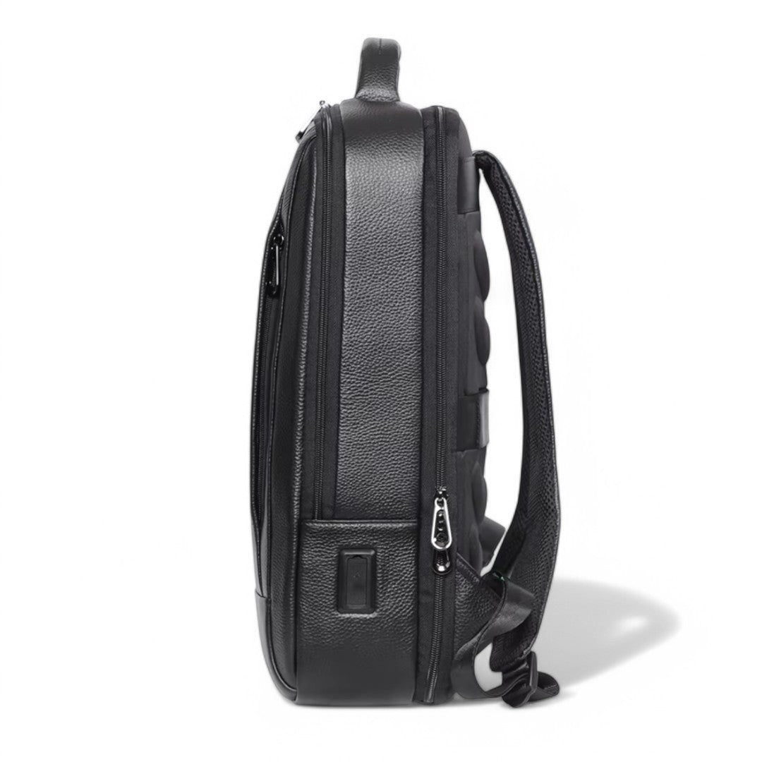 Mochila de cuero negro, urbana y elegante – Hombre/Mujer – Havresacs