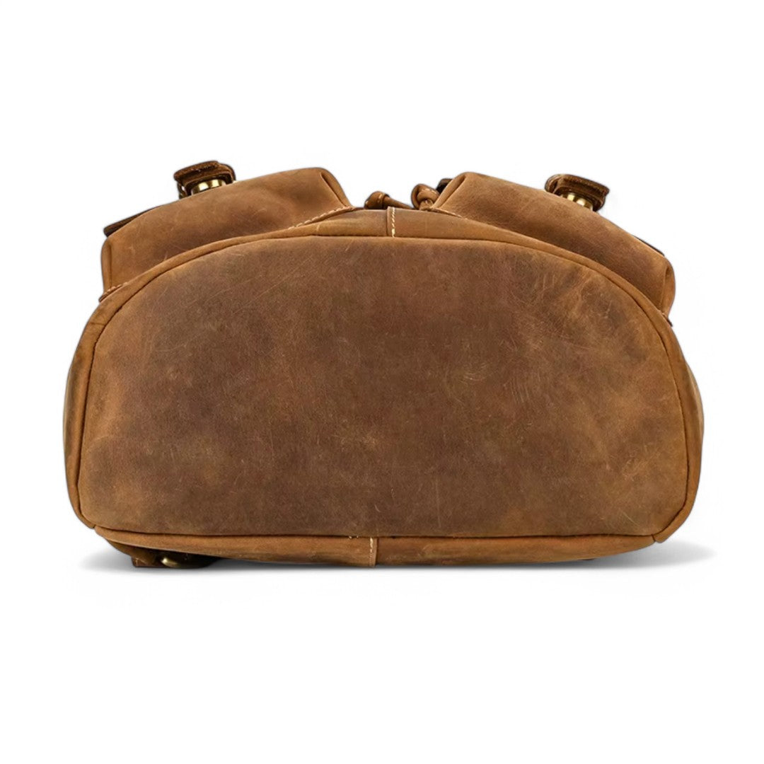 Mochila de cuero elegante para hombre, portátil 15 pulgadas Havresacs