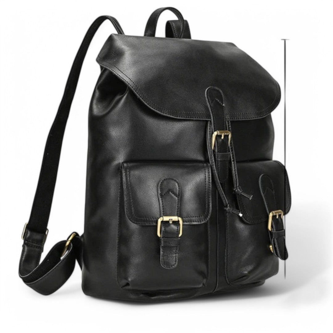 Mochila de cuero elegante para hombre, portátil 15 pulgadas Havresacs