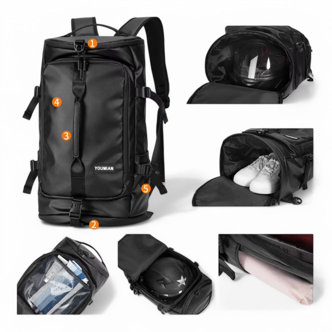 Mochila negra gran capacidad, impermeable de 40L - Havresacs