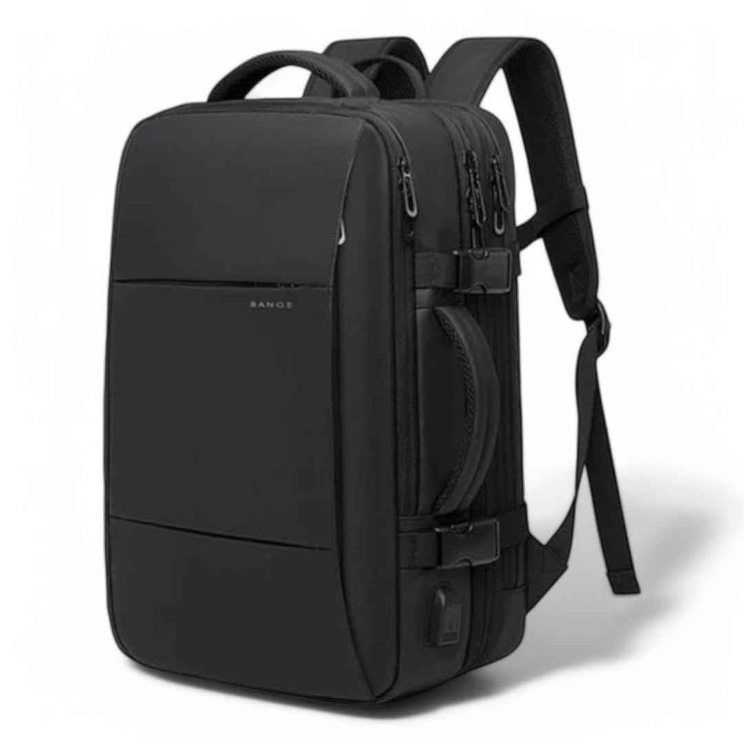 Mochila de viaje extensible 22L→37L | USB, impermeable, 17,3"