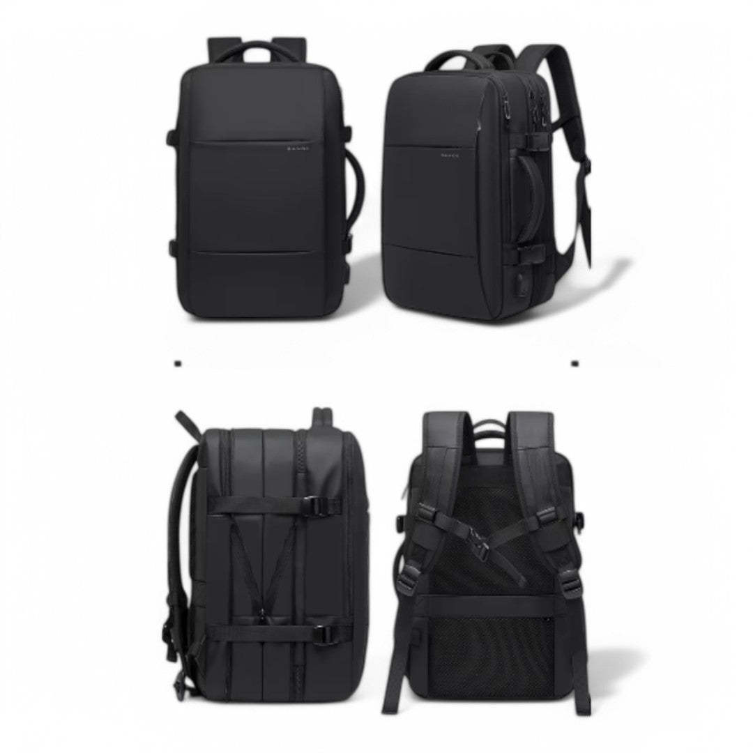 Mochila de viaje extensible 22L→37L | USB, impermeable, 17,3"