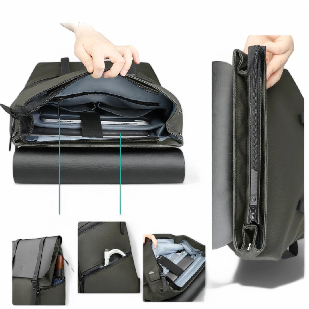 Mochila impermeable de viaje urbano con bolsillo para portátil 15"