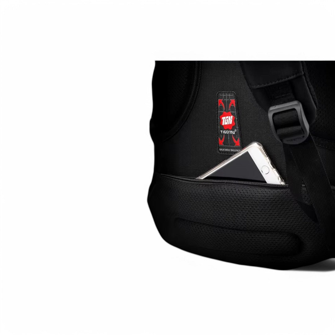 Mochila negra para avión con portátil de 15 pulgadas, viaje de cabina