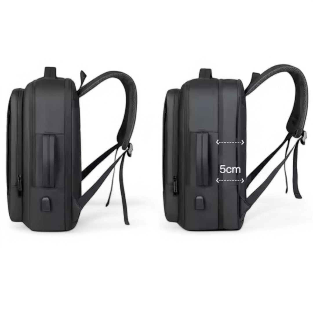 Mochila de viaje extensible negra 20-30L, para portátil 15,6”