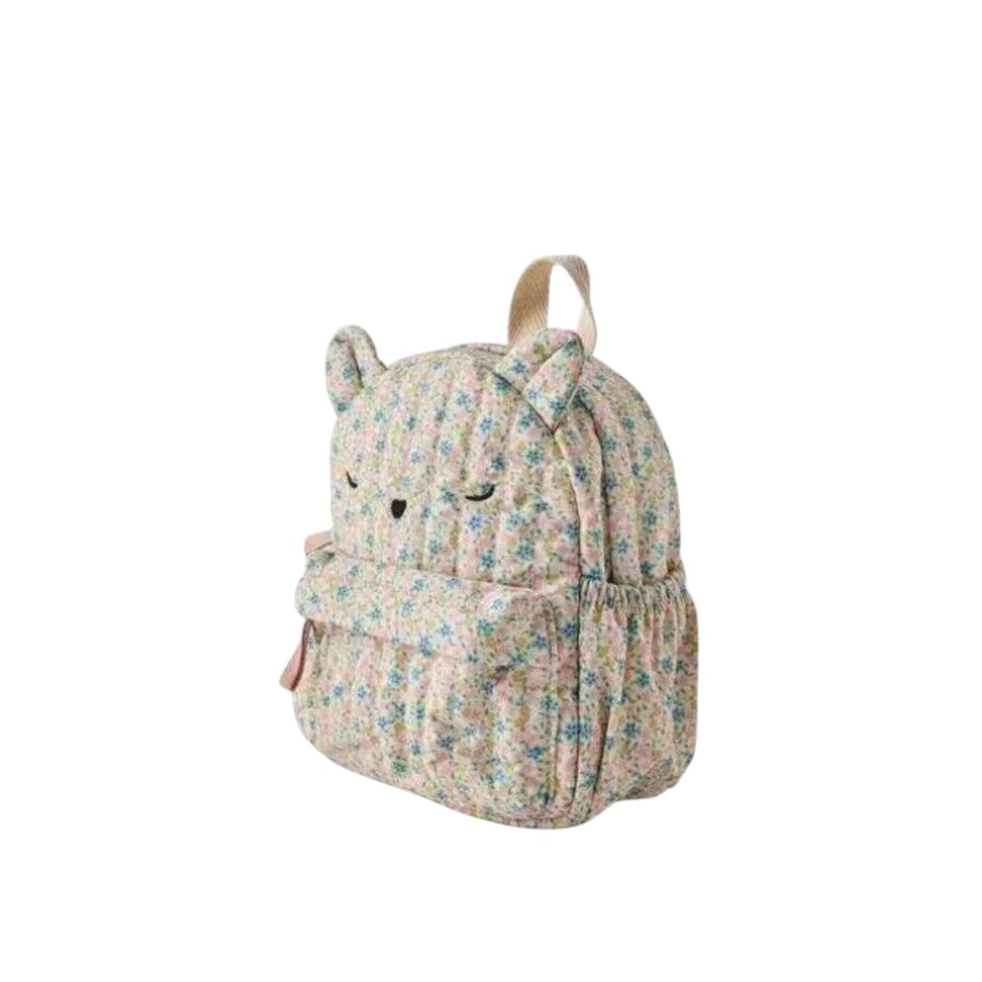 Mochila Preescolar Niña Floral con Gato – Confort & Dulzura