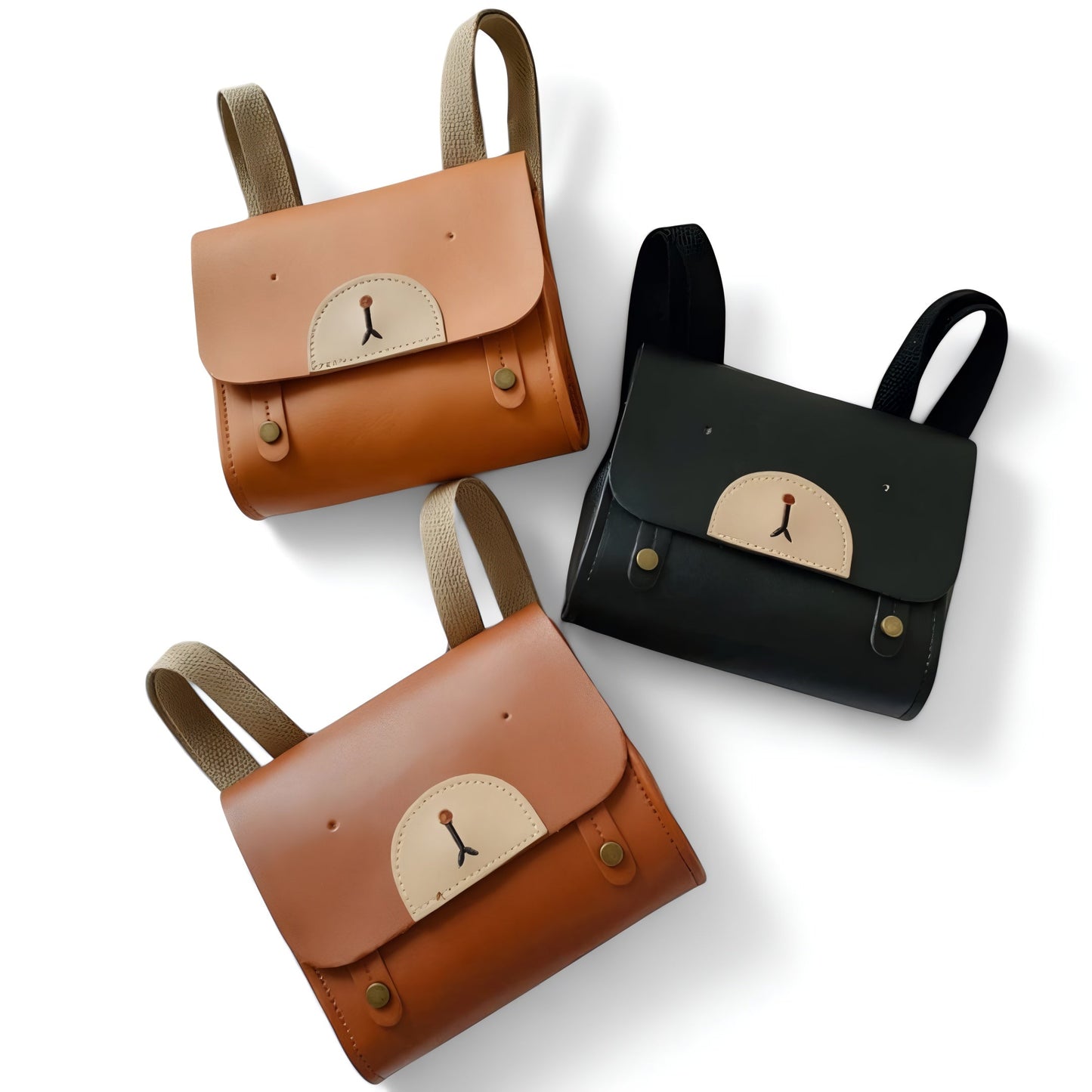 Mochila bebé osito 1-3 años en cuero auténtico | Havresacs