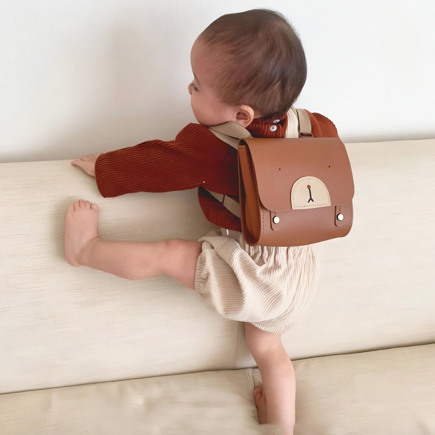 Mochila bebé osito 1-3 años en cuero auténtico | Havresacs