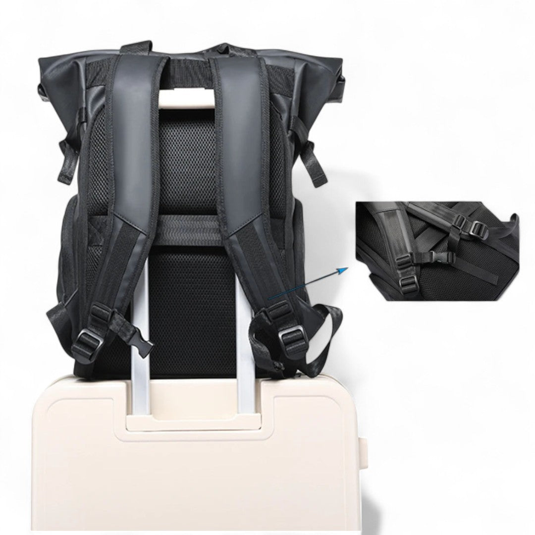 Mochila Roll-Top Impermeable 30L para Portátil 15” – Hombre/Mujer