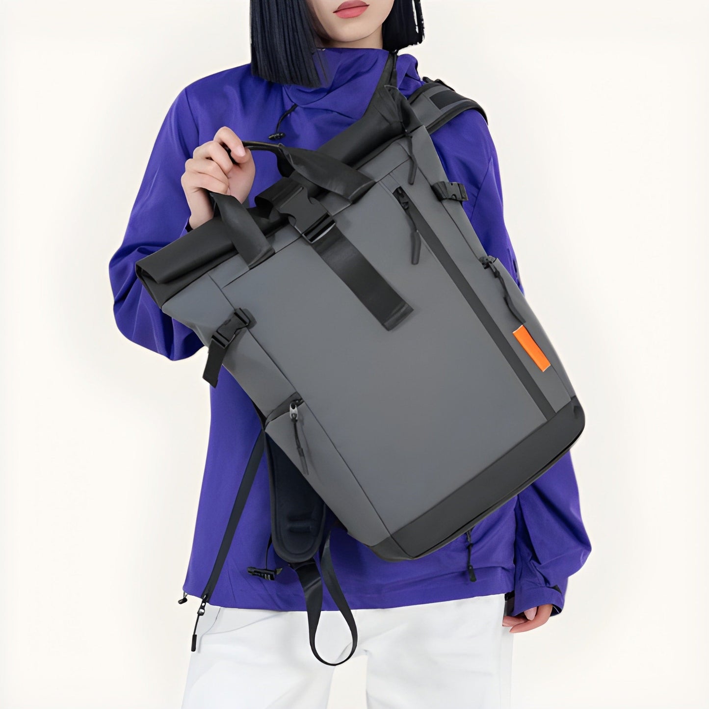 Mochila Roll-Top Impermeable 35L para Portátil 17” – Hombre/Mujer