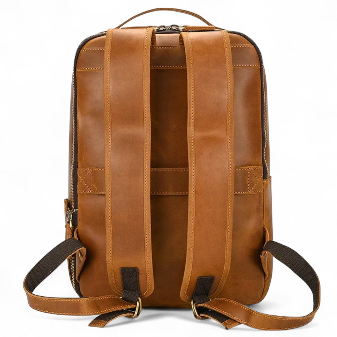 Mochila de cuero vintage para hombre, moderna Portátil 15" Havresacs