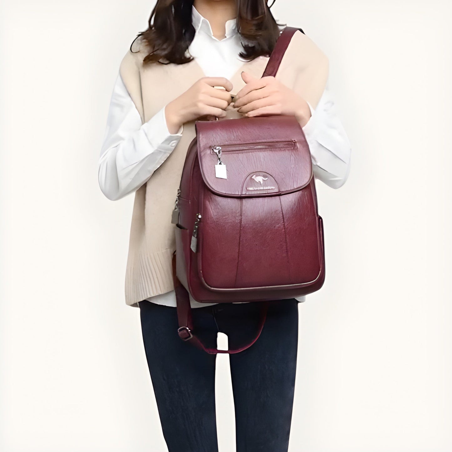 Mochila Mujer Cuero PU 15L – Estilo Vintage | Havresacs