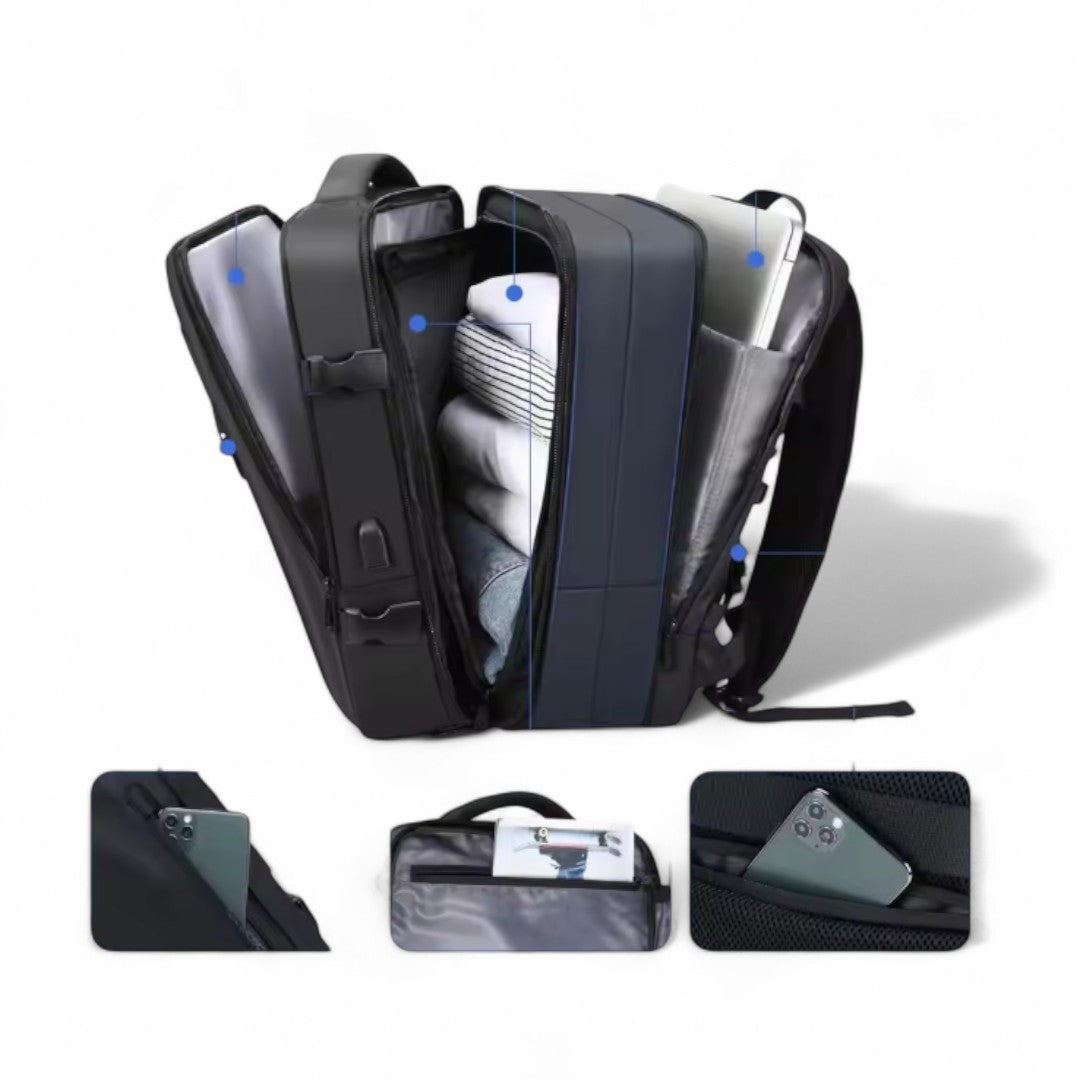 Mochila extensible 40L ideal para viajes y cabina de avión – Havresacs