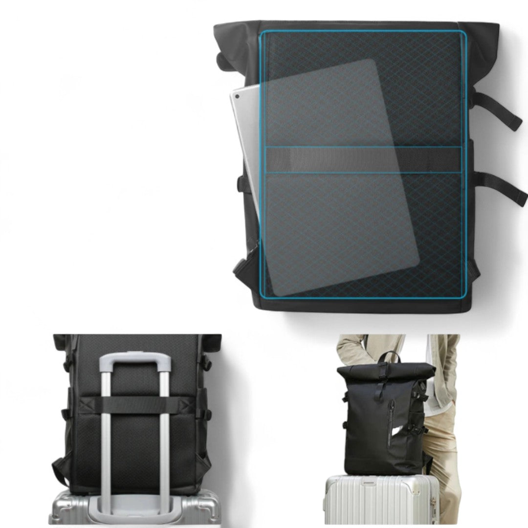 Mochila Roll Top impermeable con USB – Urban Flex – Havresacs