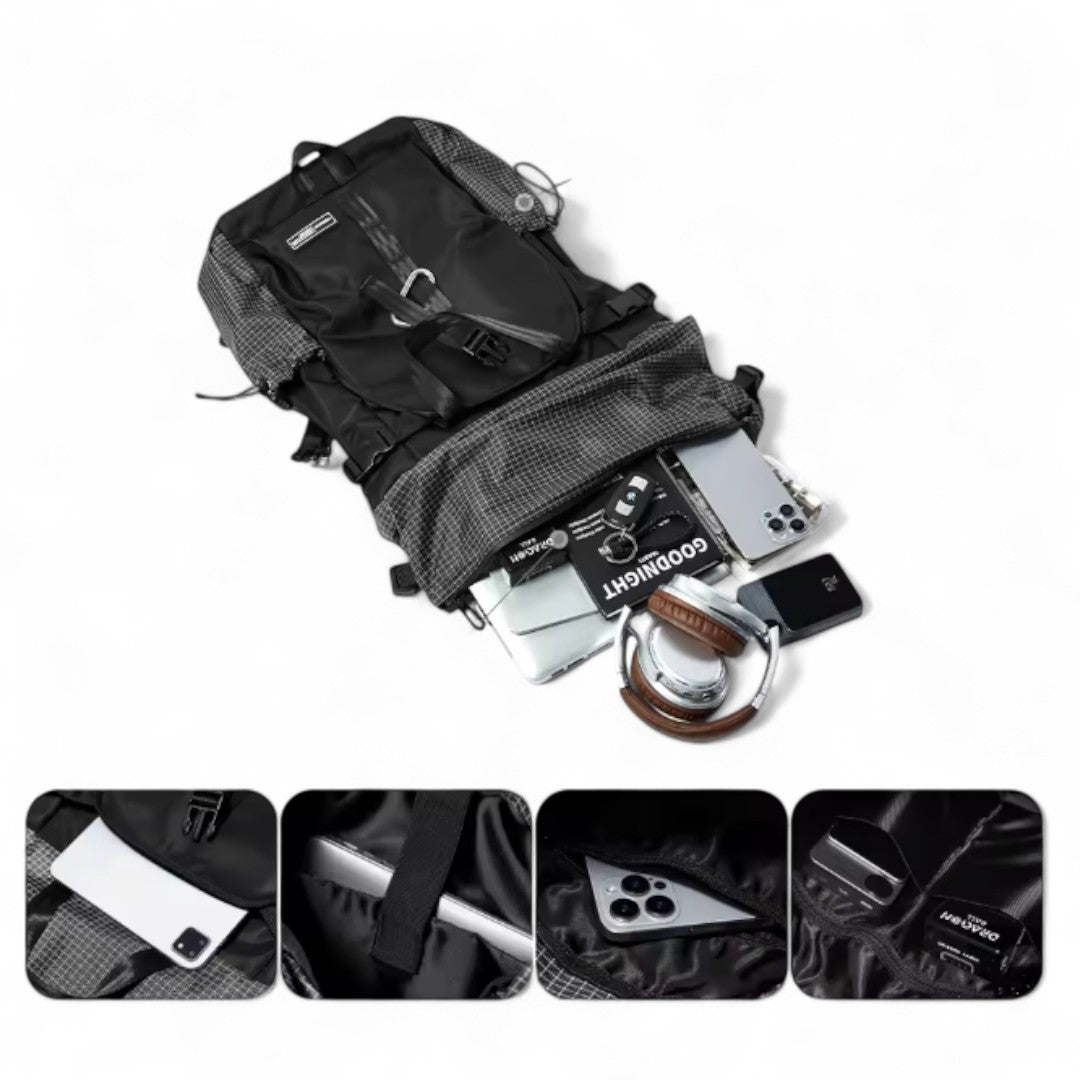 Mochila extensible negra 20L impermeable y ligera – Havresacs