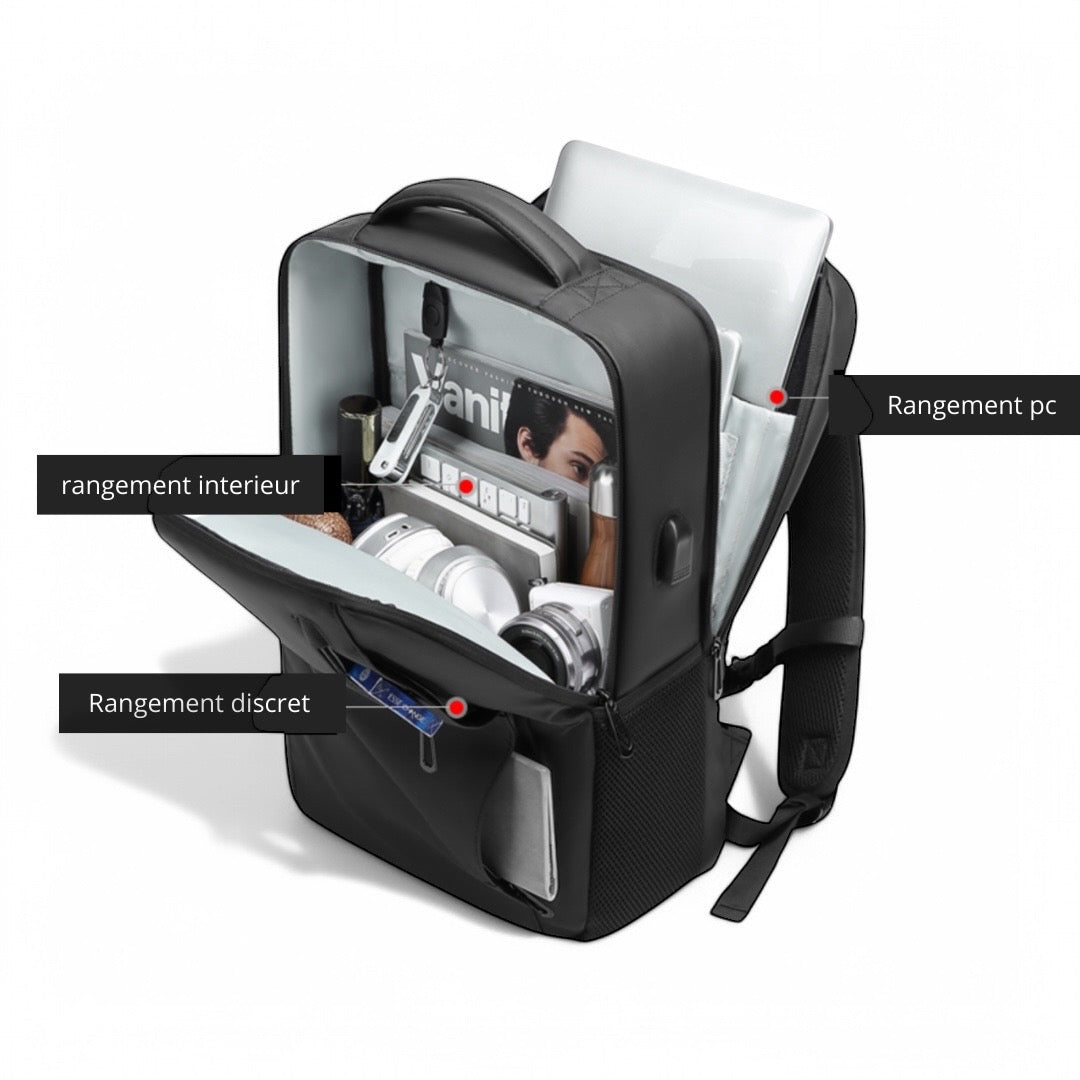 Mochila de cabina impermeable con puerto USB – para portátil 15,6”