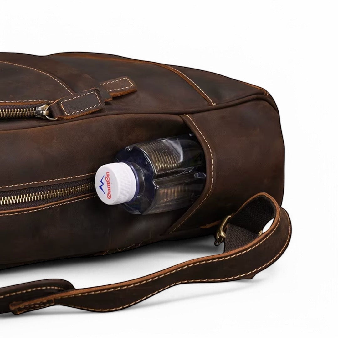 Mochila de cuero vintage para hombre, moderna Portátil 15" Havresacs