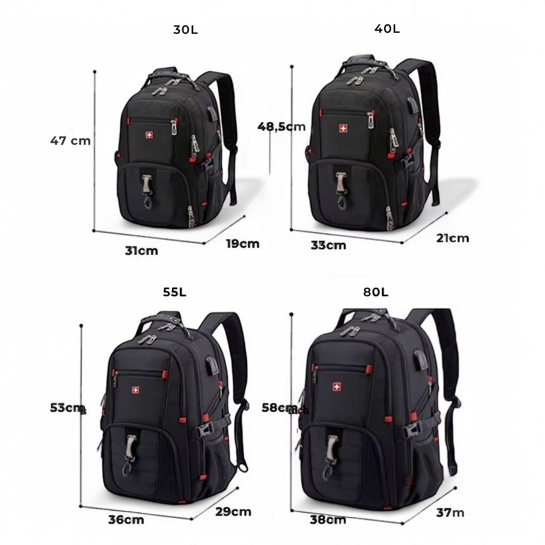 Mochila de gran capacidad 30L-80L – Viajes, portátil 17” – Havresacs