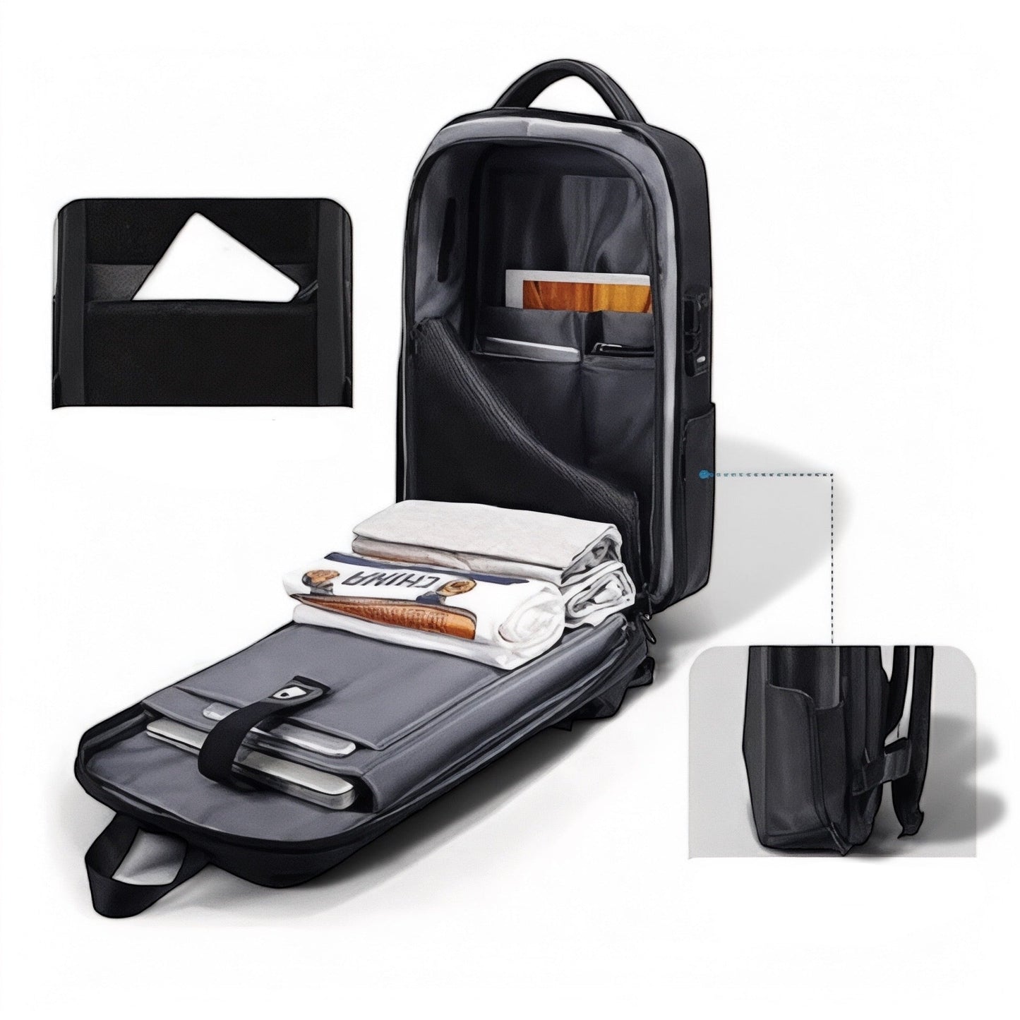 Mochila extensible, segura y anti-pickpocket – Havresacs