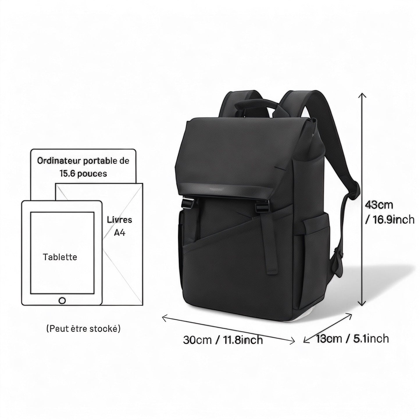 Mochila conectada impermeable y urbana, portátil 15 pulgadas