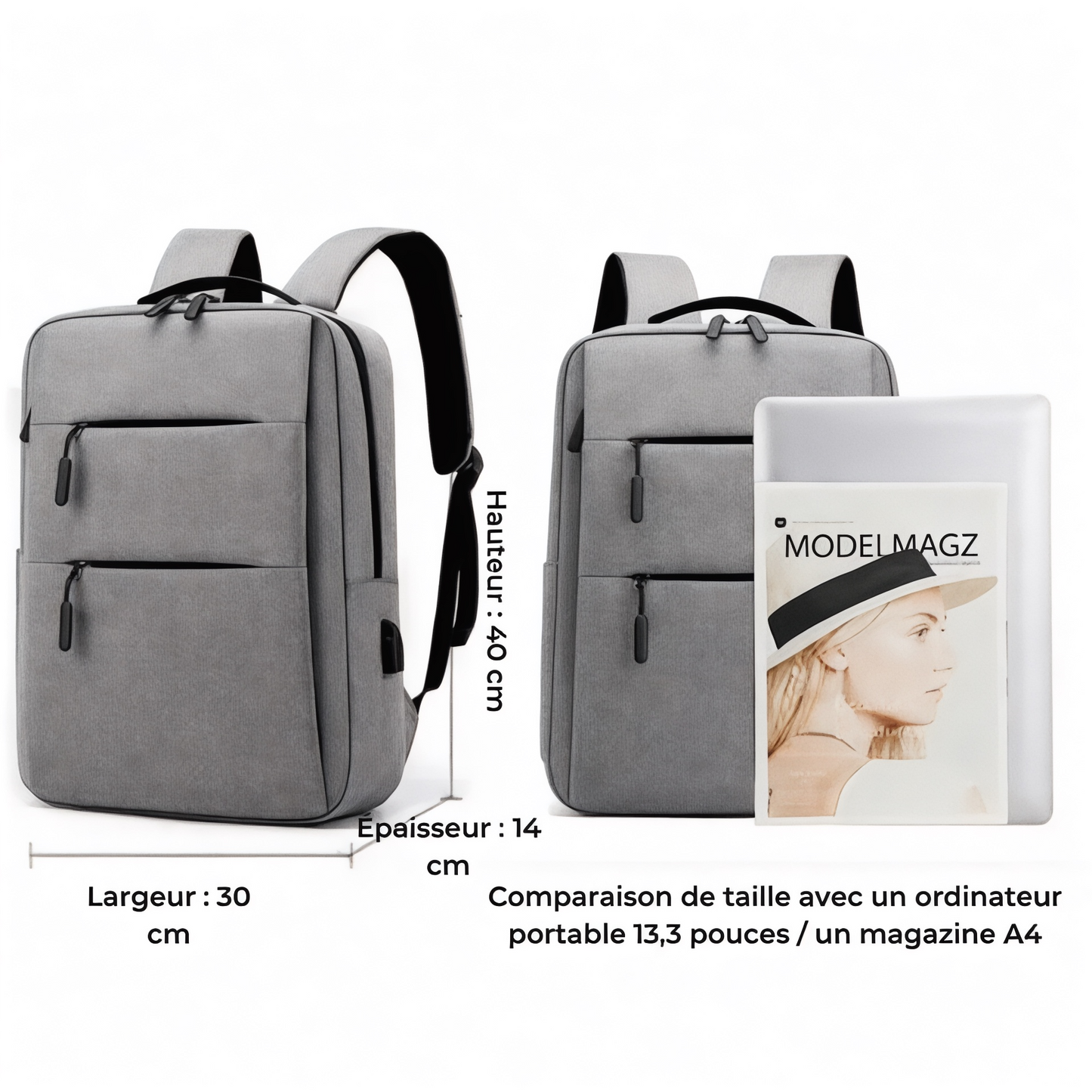 Mochila de viaje para avión, ideal como equipaje de mano (17L)