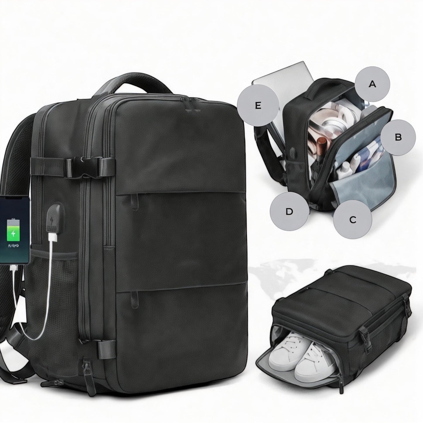 Mochila de viaje, cabina avión gran capacidad 25L – Havresacs