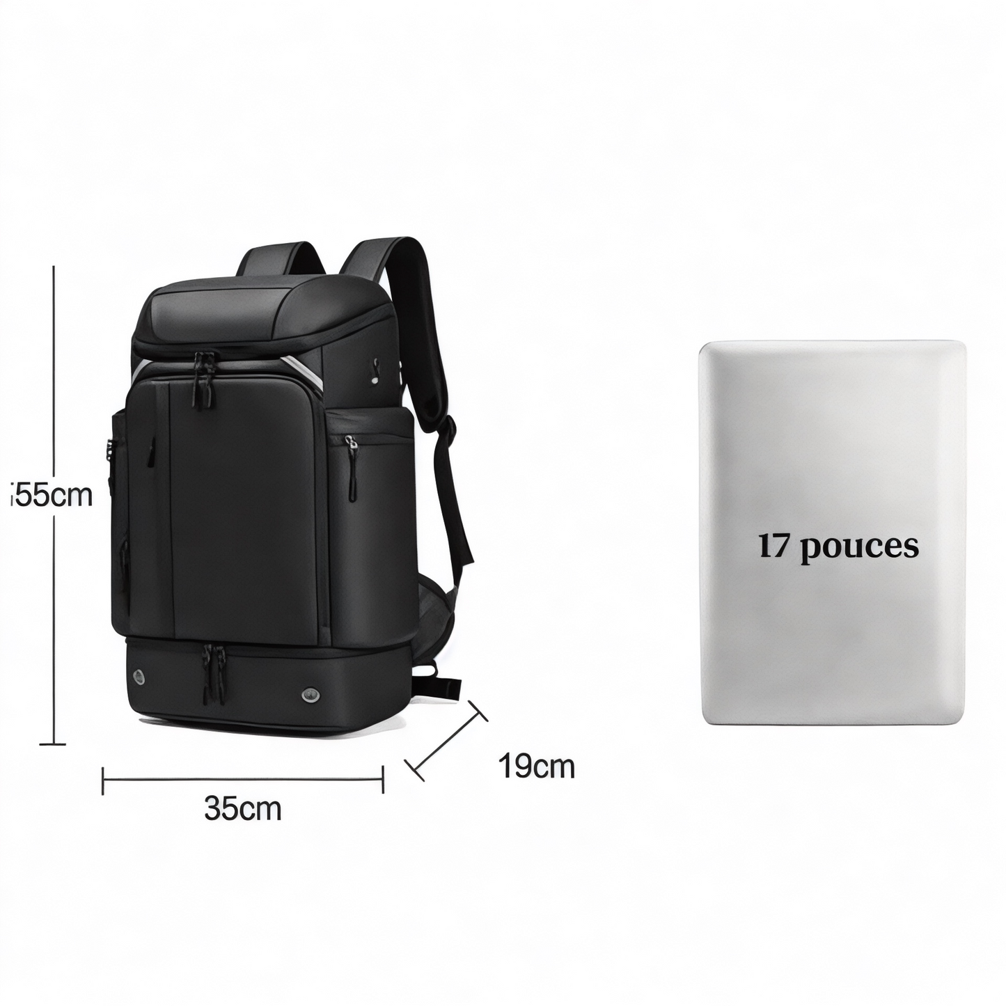 Mochila de viaje 50L con compartimento para portátil 17” – Havresacs