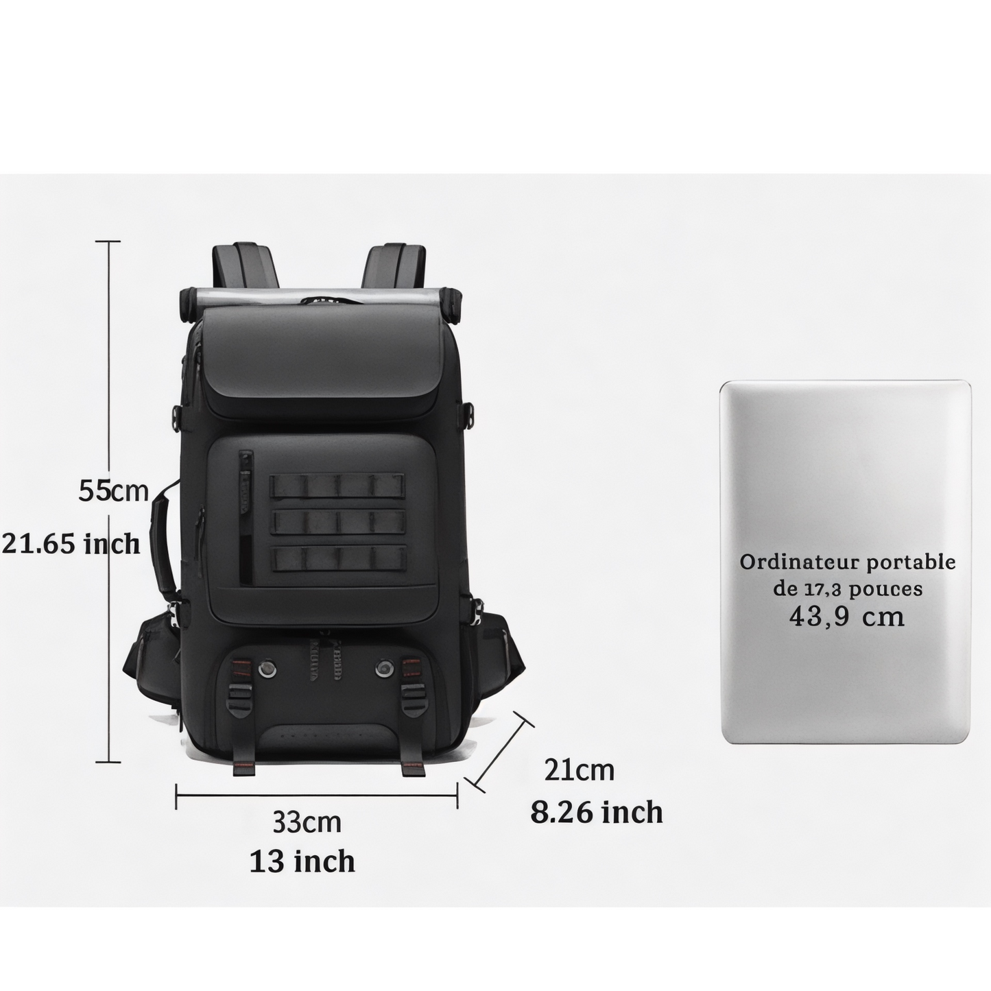 Mochila de viaje 50L con compartimento para portátil 17” – Havresacs