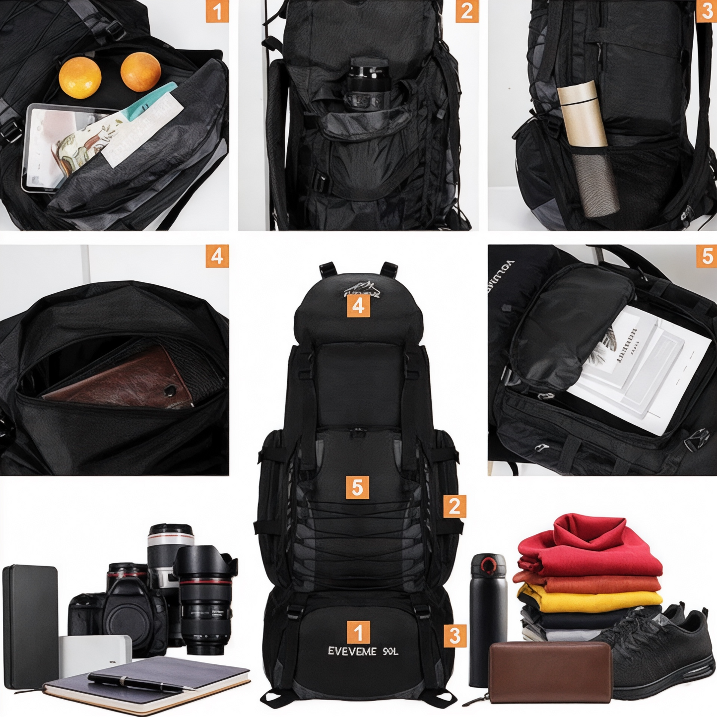 Mochila de senderismo TrailBlazer Pro – Gran capacidad 90L – Havresacs