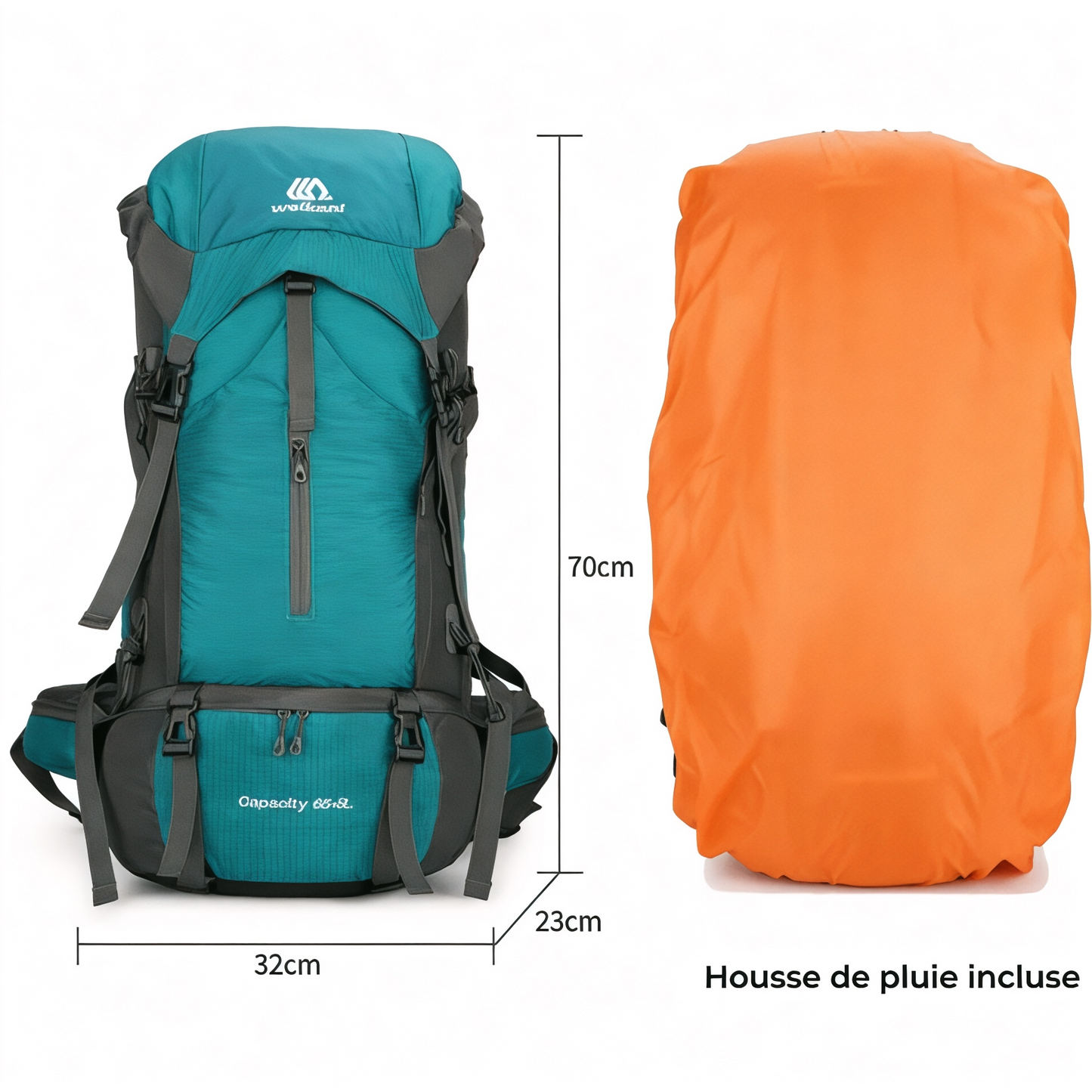 Mochila impermeable de 65L para aventureros y senderismo | Havresacs