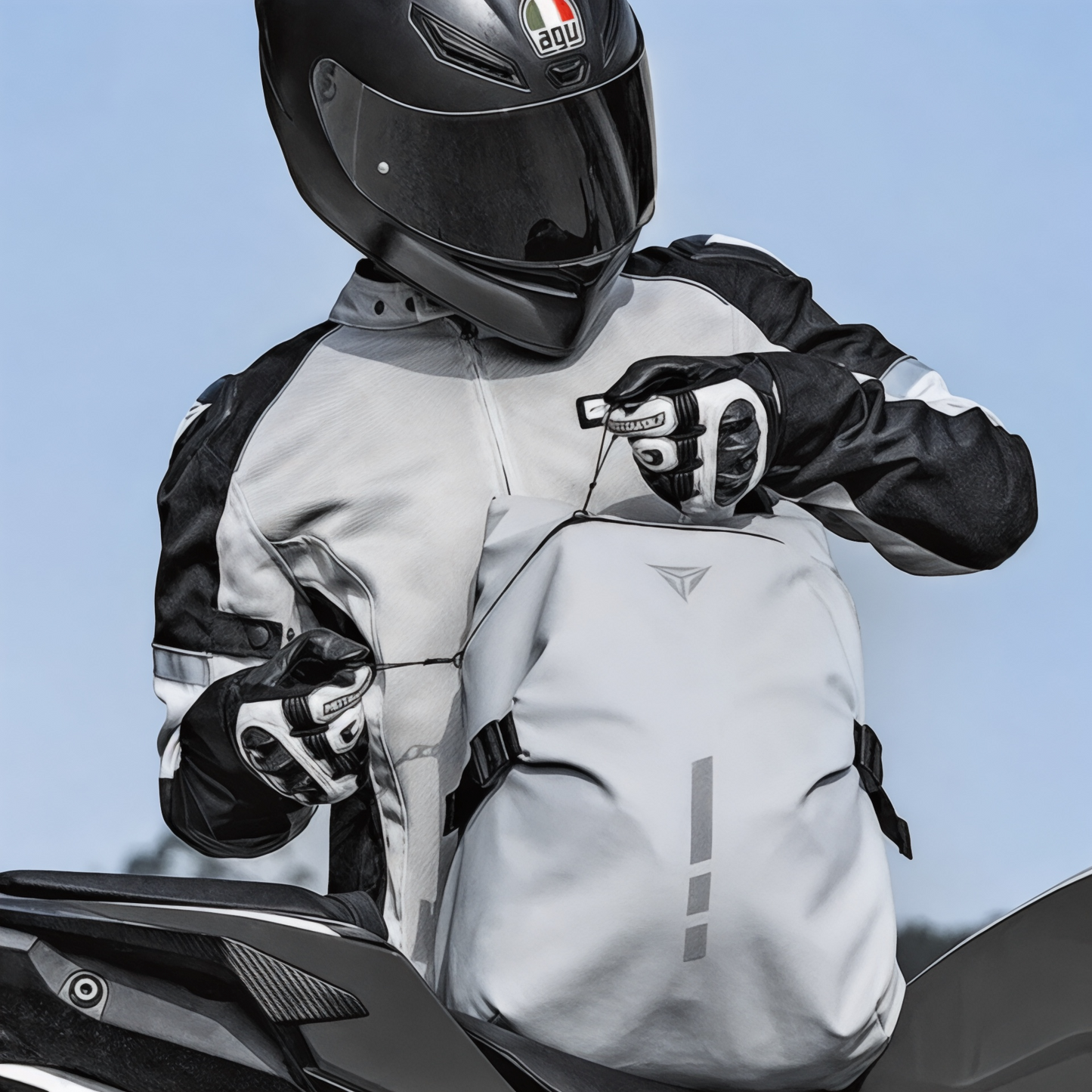 Mochila de moto impermeable 30 L Compartimento para portátil de 15"