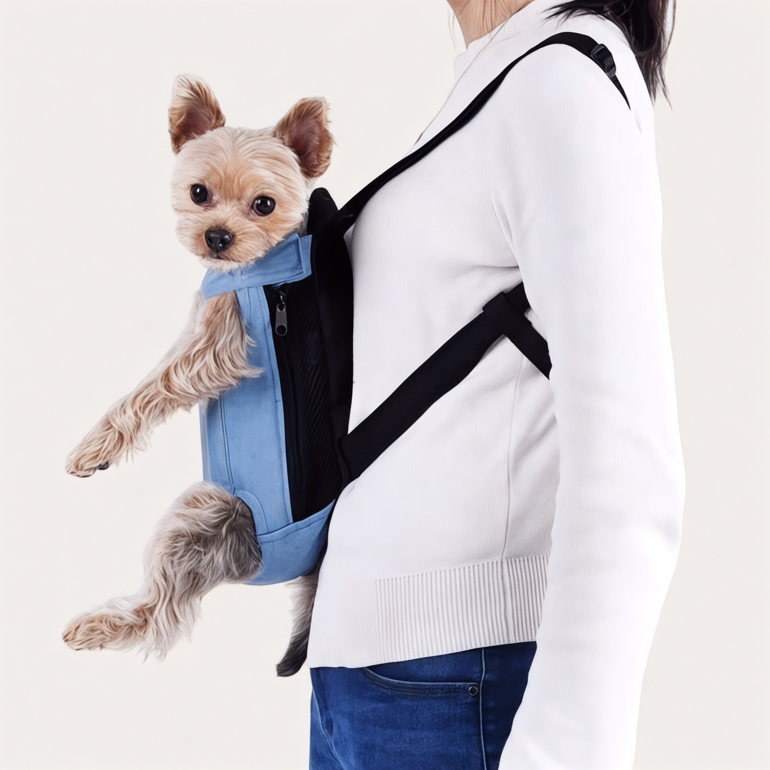 Foto de Mochila à espalda respirant pour chien et chat DenimPet –...