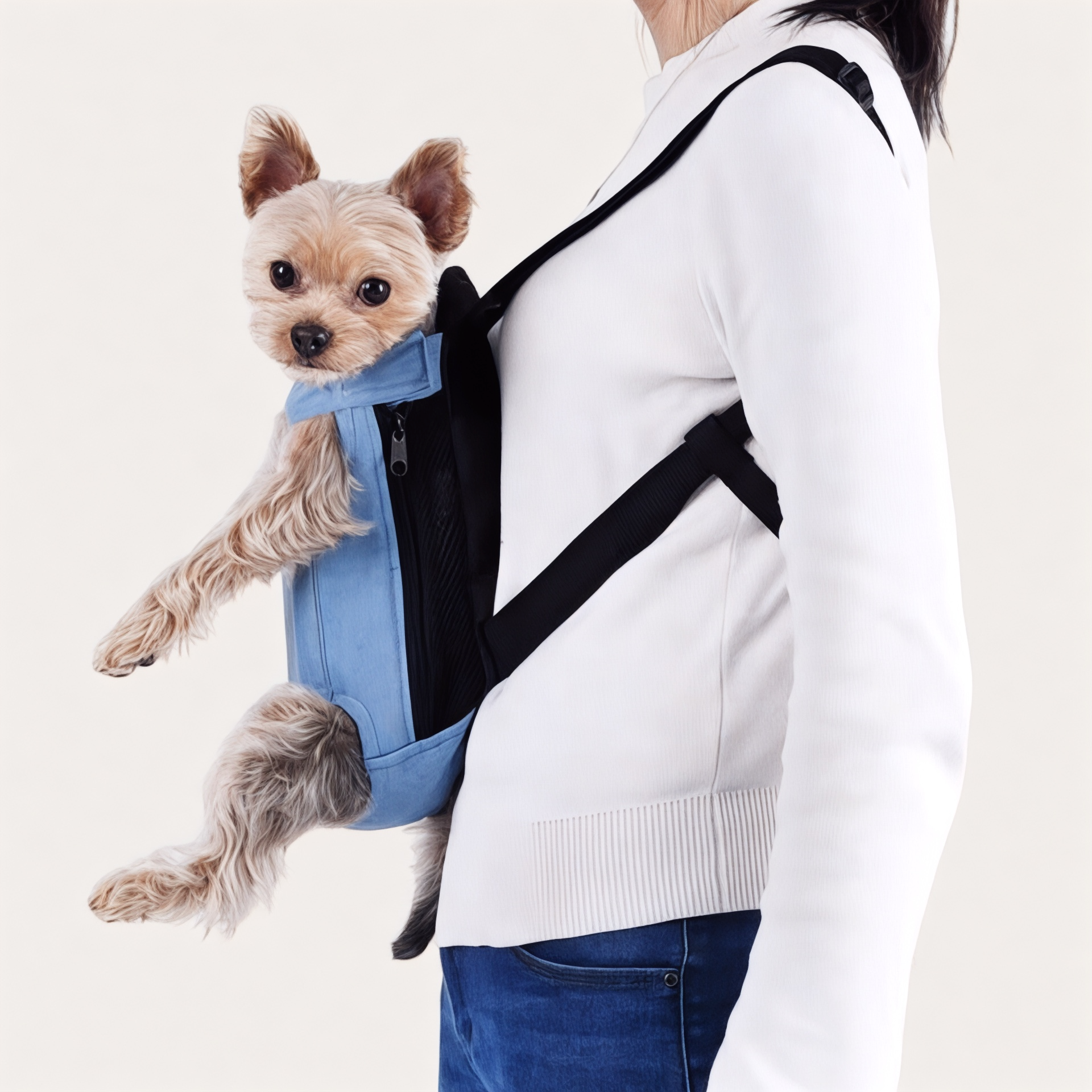 Foto de Mochila à espalda respirant pour chien et chat DenimPet –...