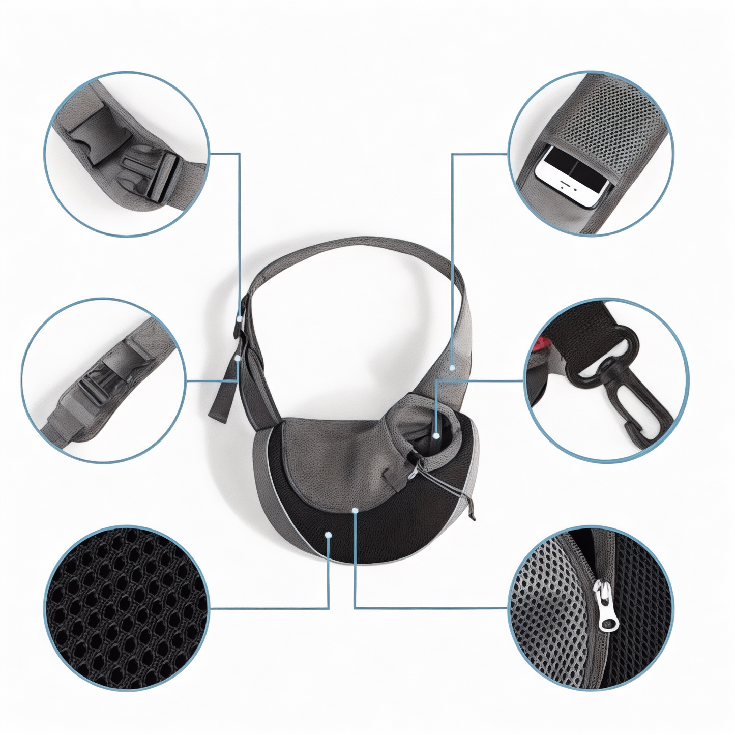 Bolsa bandolera transpirable para perro de hasta 4,5 kg – Havresacs