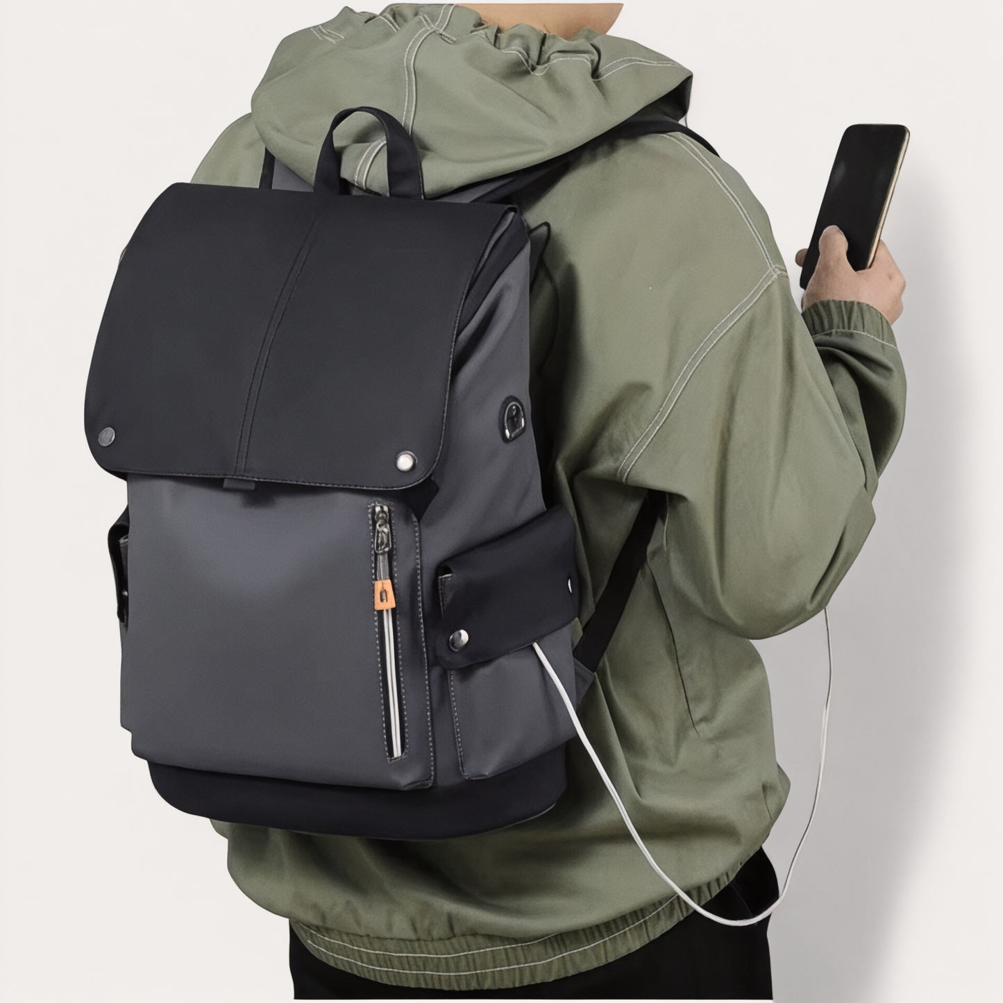 Mochila impermeable para hombre con compartimento para portátil 15"
