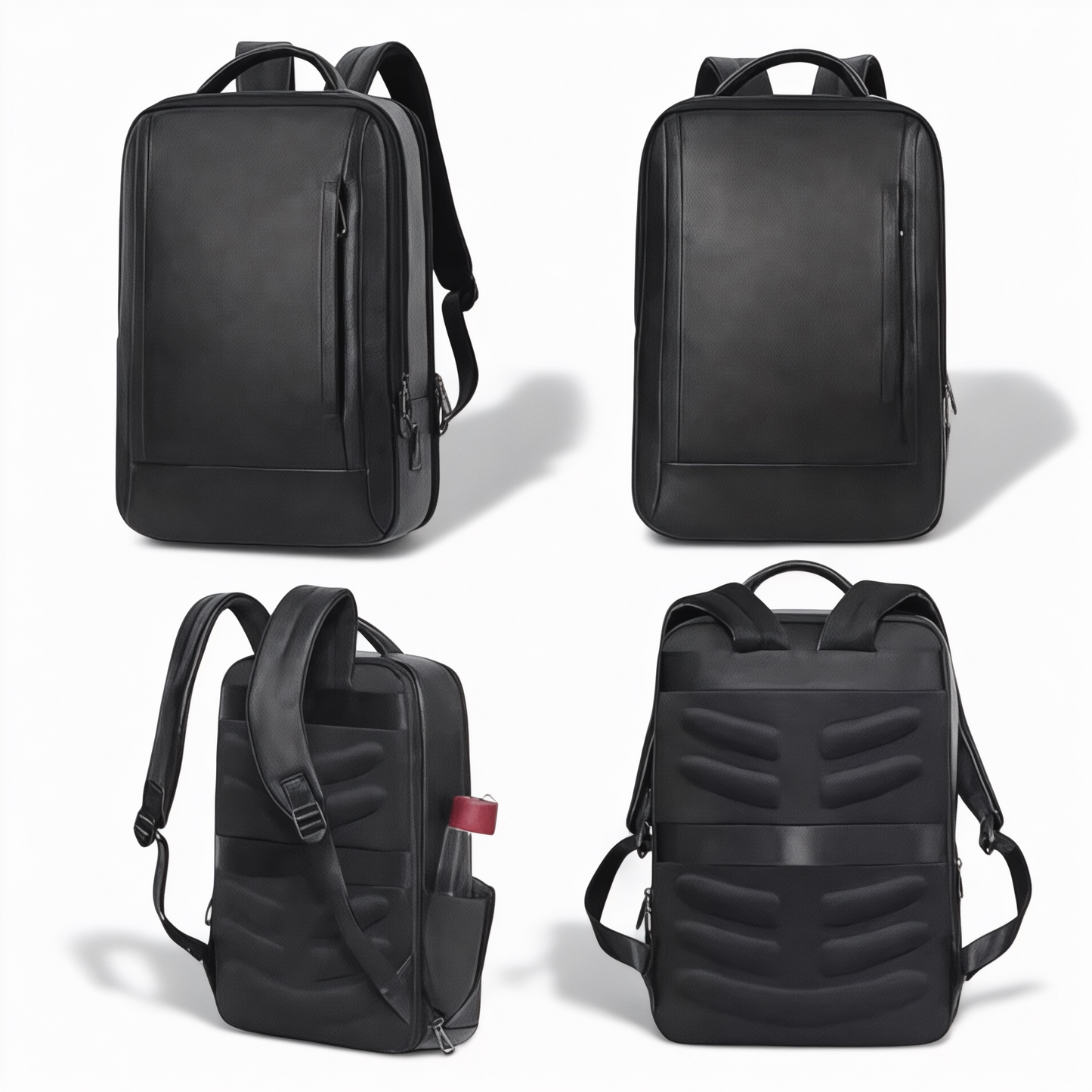 Mochila de cuero negro, urbana y elegante – Hombre/Mujer – Havresacs