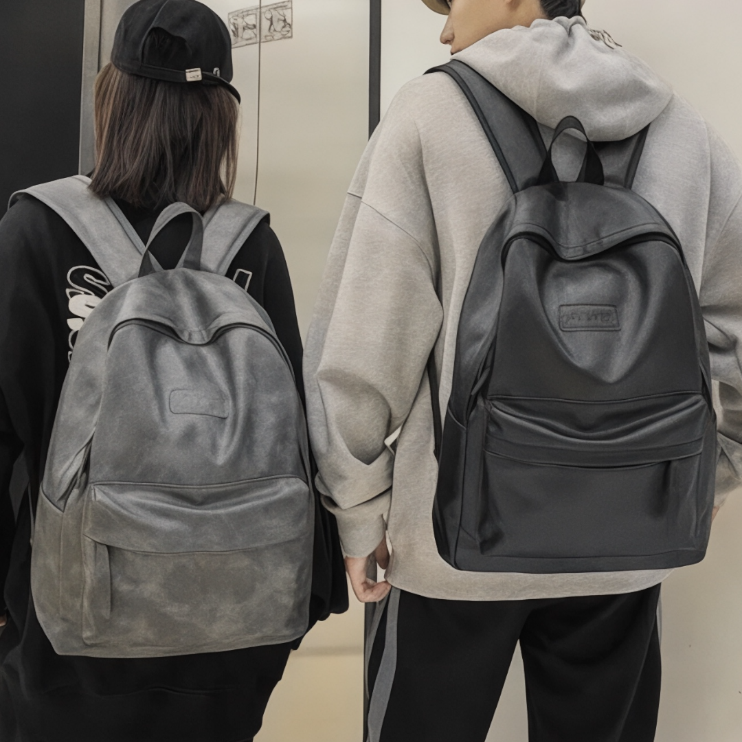 Foto de Mochila à espalda vintage en PU pour hombre et mujer – Lu...