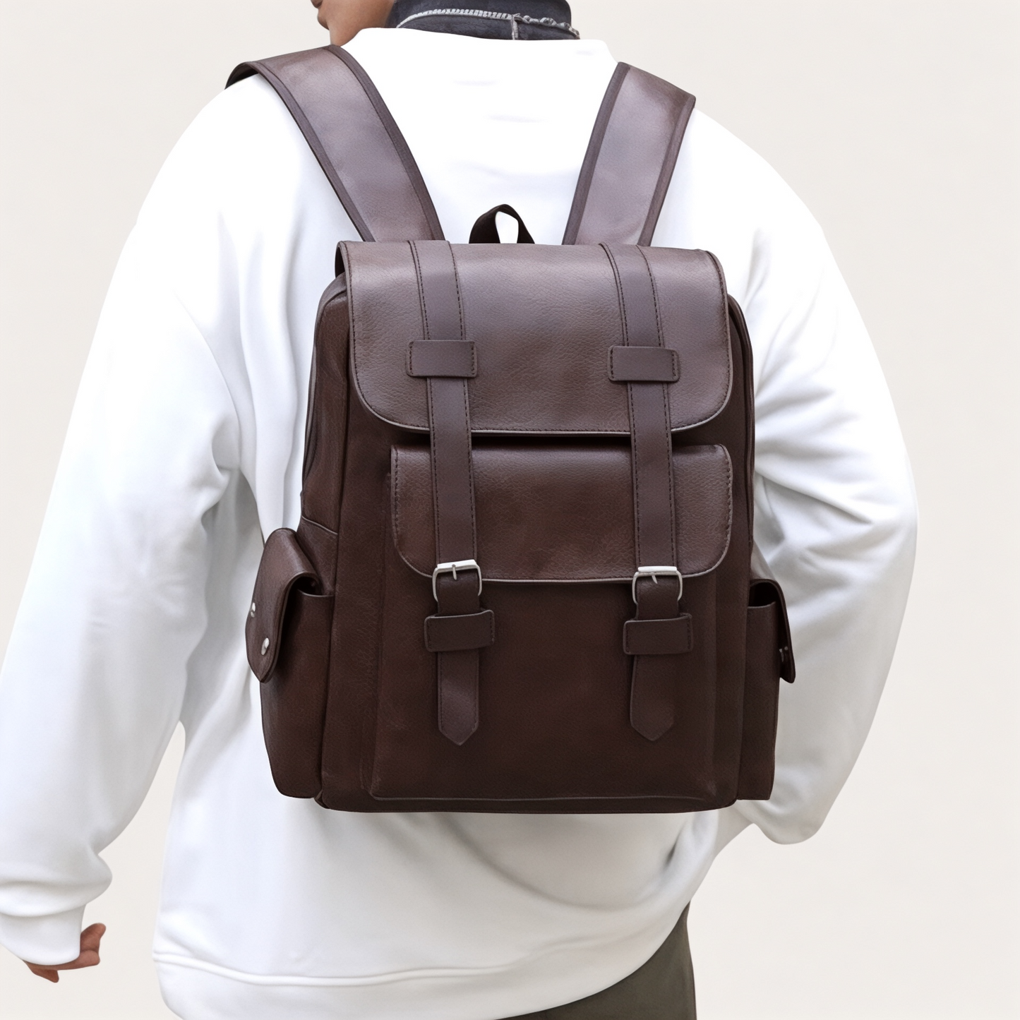 Mochila hombre casual en cuero sintético de 20L – Havresacs