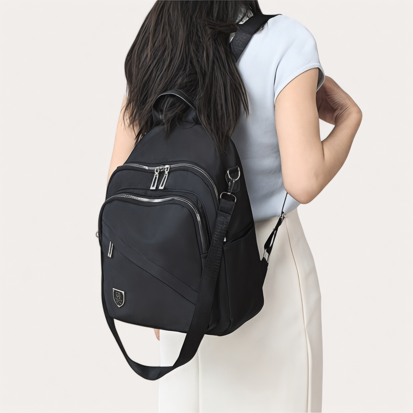 Mochila mujer 2 en 1 negra de 20L – MultiSacChic – Havresacs