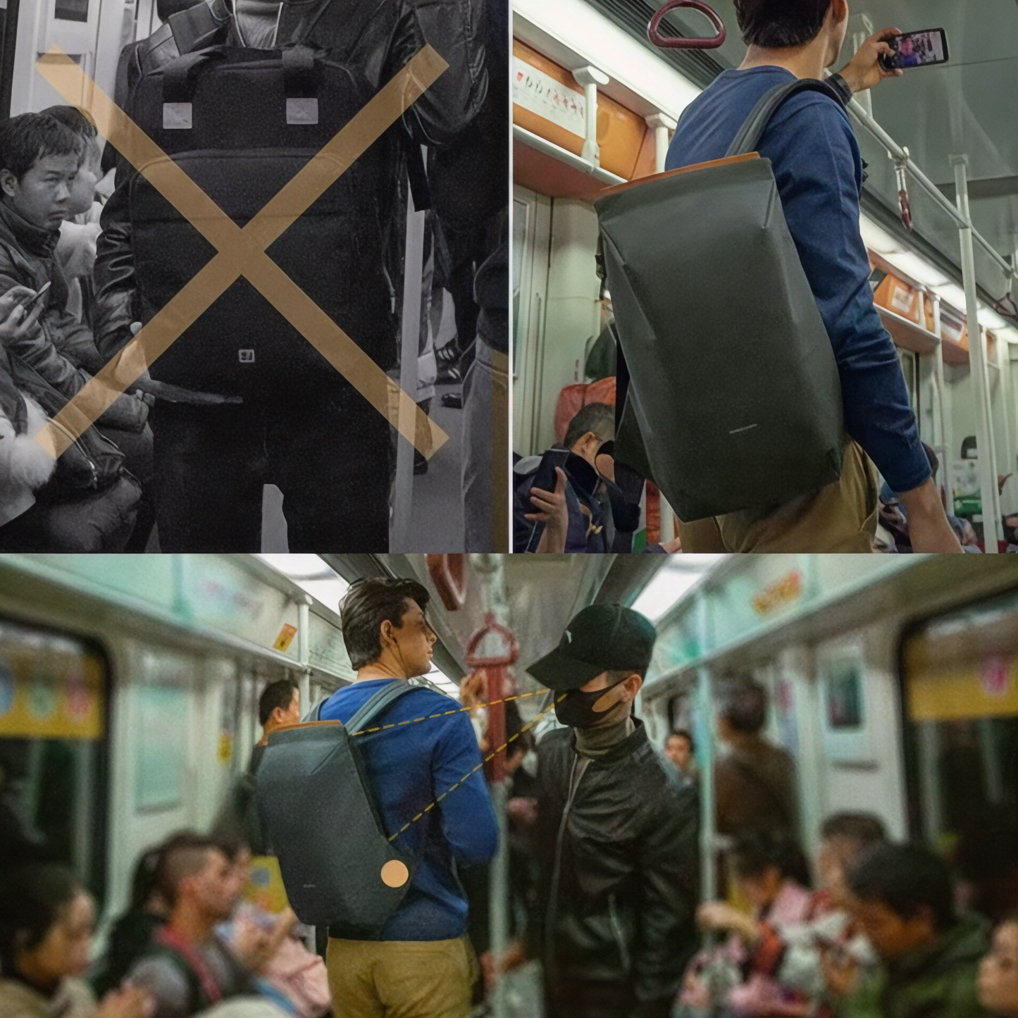 Mochila antirrobo e impermeable con bolsillo para portátil 15,6"