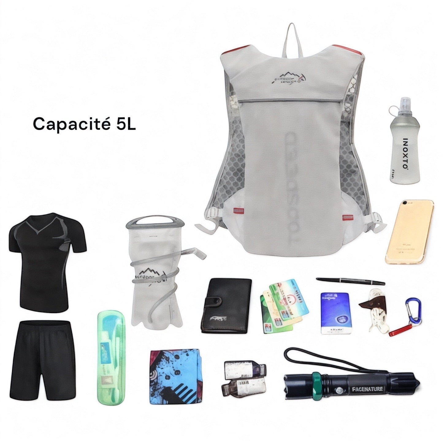 Mochila de hidratación 5L para trail running y deporte | Havresacs