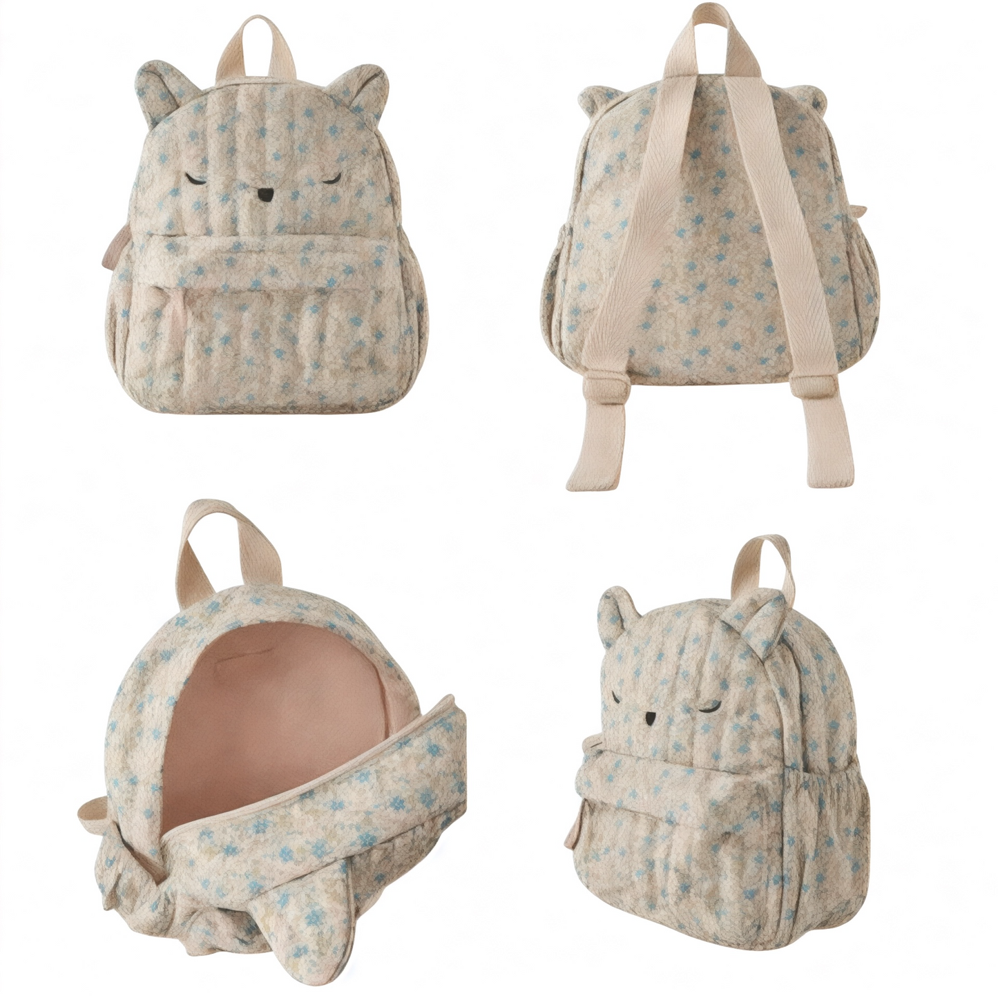Mochila Preescolar Niña Floral con Gato – Confort & Dulzura
